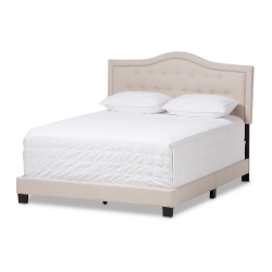 Baxton Studio Emerson Modern and Contemporary Light Beige Fabric Upholstered King Size Bed